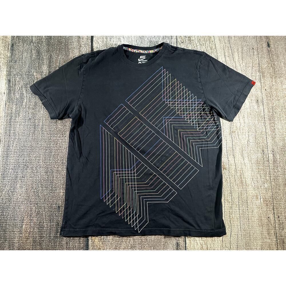 2009 Vintage Nike Air Graphic Tee Shirt Black XL ABSTRACT LINE ART BIG GFX